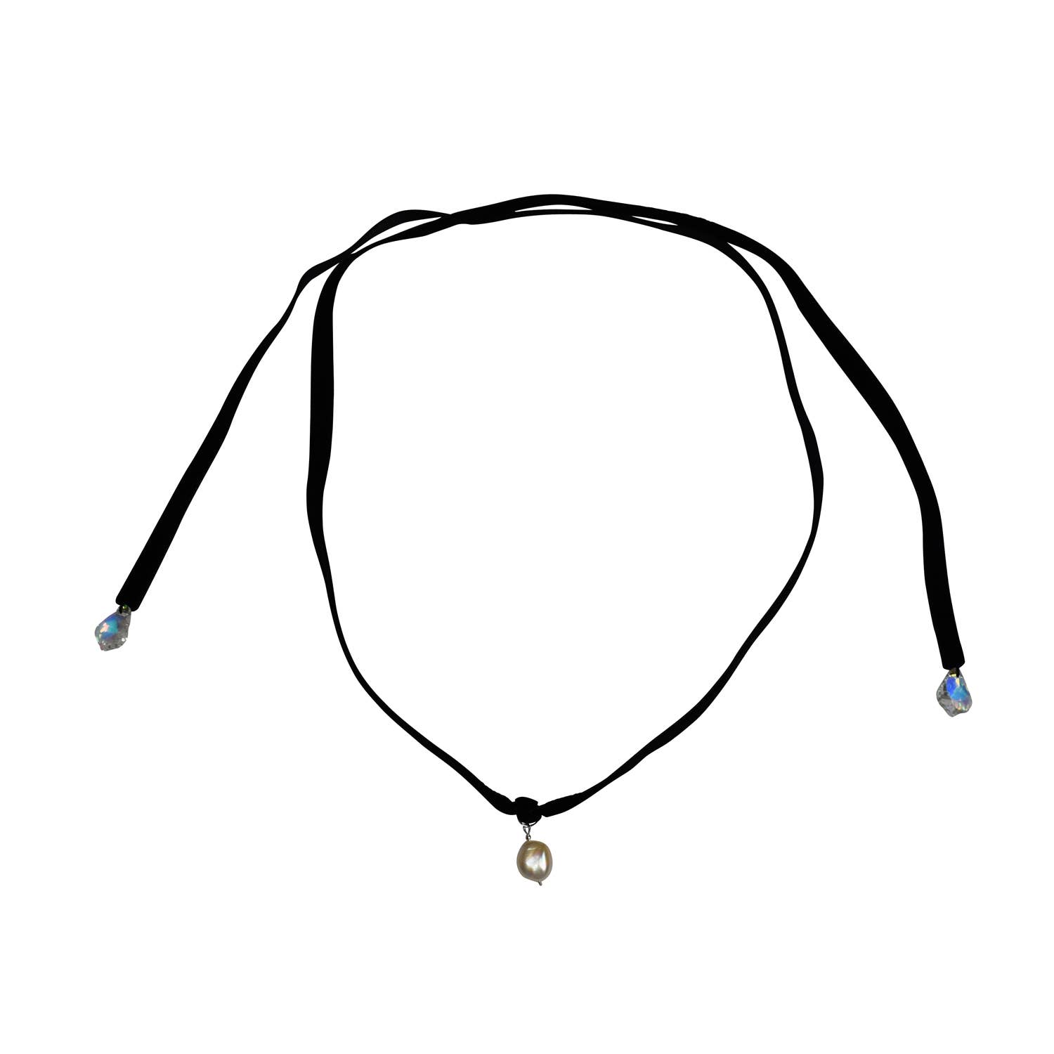 No Wallflower Project – wholesale Choker/collar – Freshwater Pearl Velvet Choker4