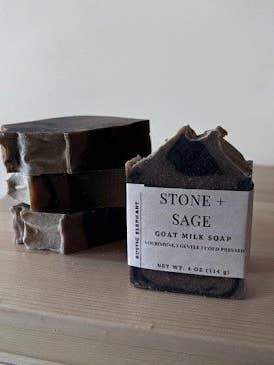 Savon au lait de chèvre Stone + Sage pour la vente par Rustic Elephant