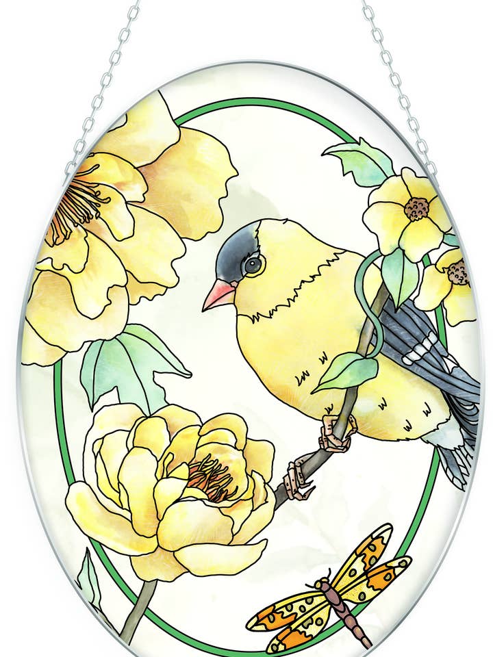Sunshine Garden SQ 1 - 7" x 5.5" Med. Glass Oval Suncatcher for wholesale by Bridgeton Hall