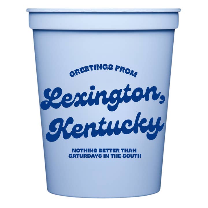 Salutations de Lexington Kentucky Gobelets de Stade pour la vente par MadHouse