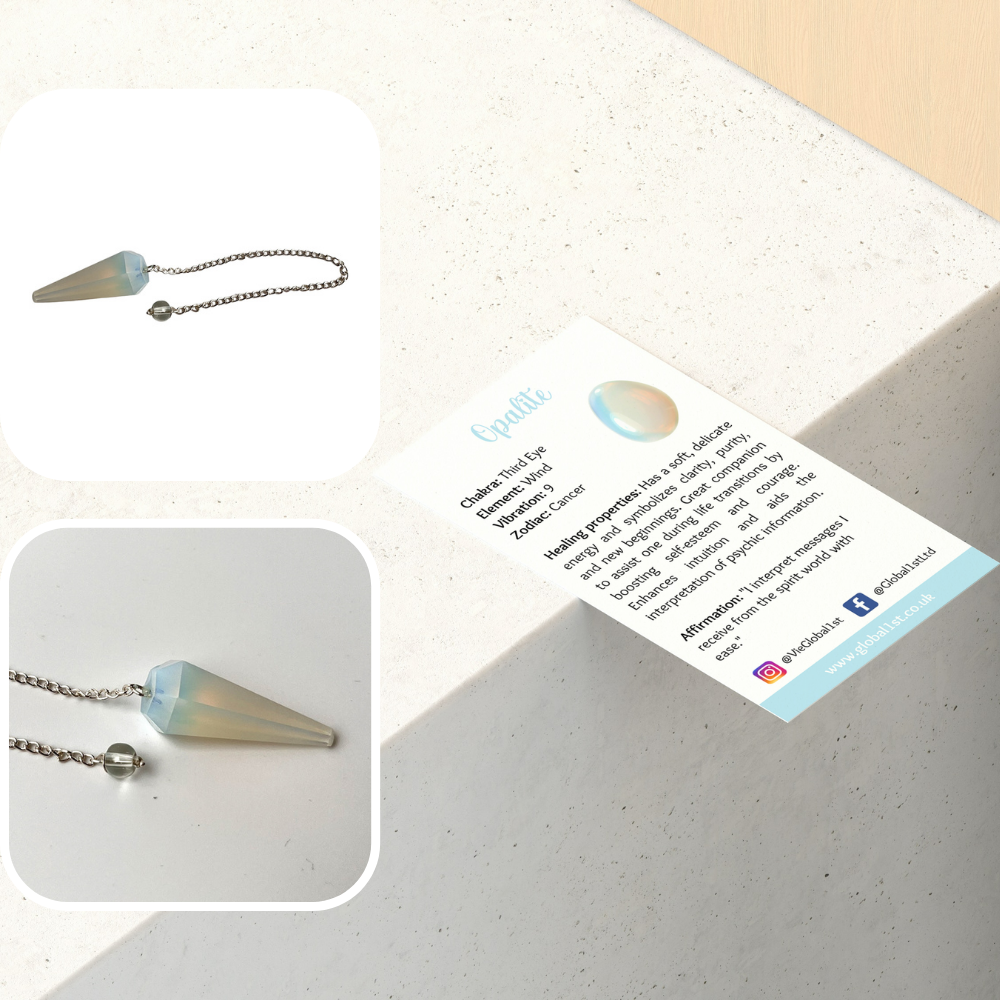 VIE – Engroshandel Meditationsudstyr – Pendul med kæde og 30 mm krystalsten53