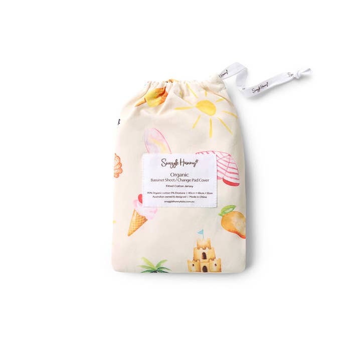 Snuggle Hunny - Wholesale Bassinet - Baby - Beach Fun Organic Bassinet Sheet / Change Pad Cover4