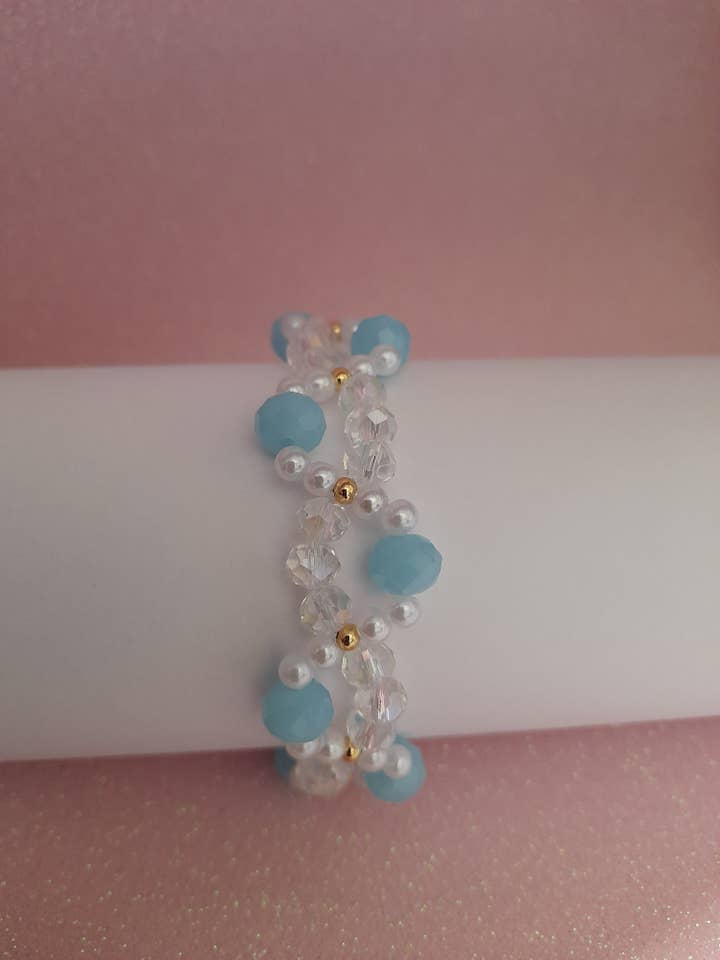 Charme Bracelet Blue Crystal for wholesale by Luz das Pedras Naturais