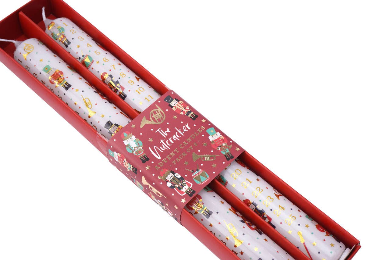 CGB Giftware – wholesale Tapered candle/candlestick – Christmas The Nutcracker Pack of 2 Advent Candles2