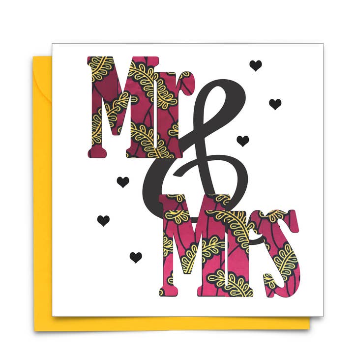 Tarjeta de boda de lujo del Sr. y la Sra. Afrocentric para venta al por mayor de AfroTouch Design