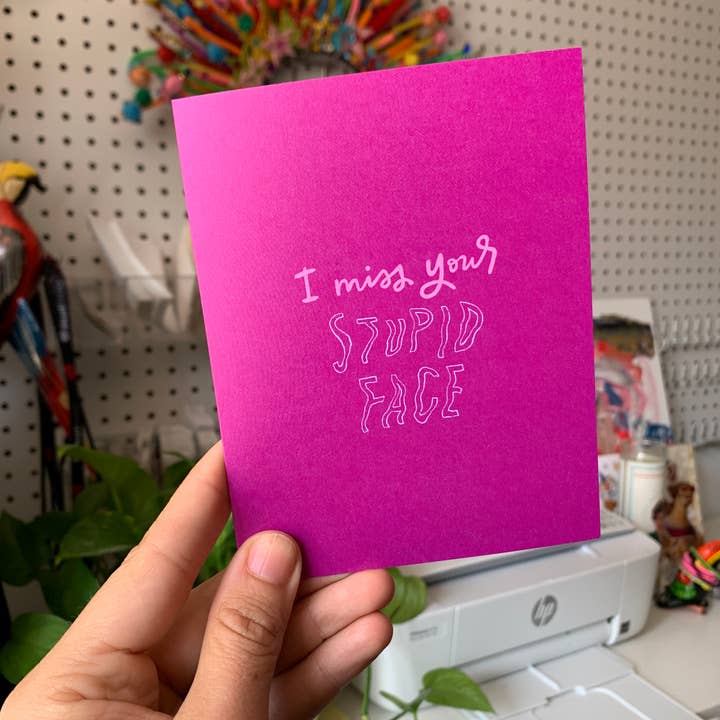 Jag saknar ditt dumma ansikte kort för wholesale av Good Letters Design