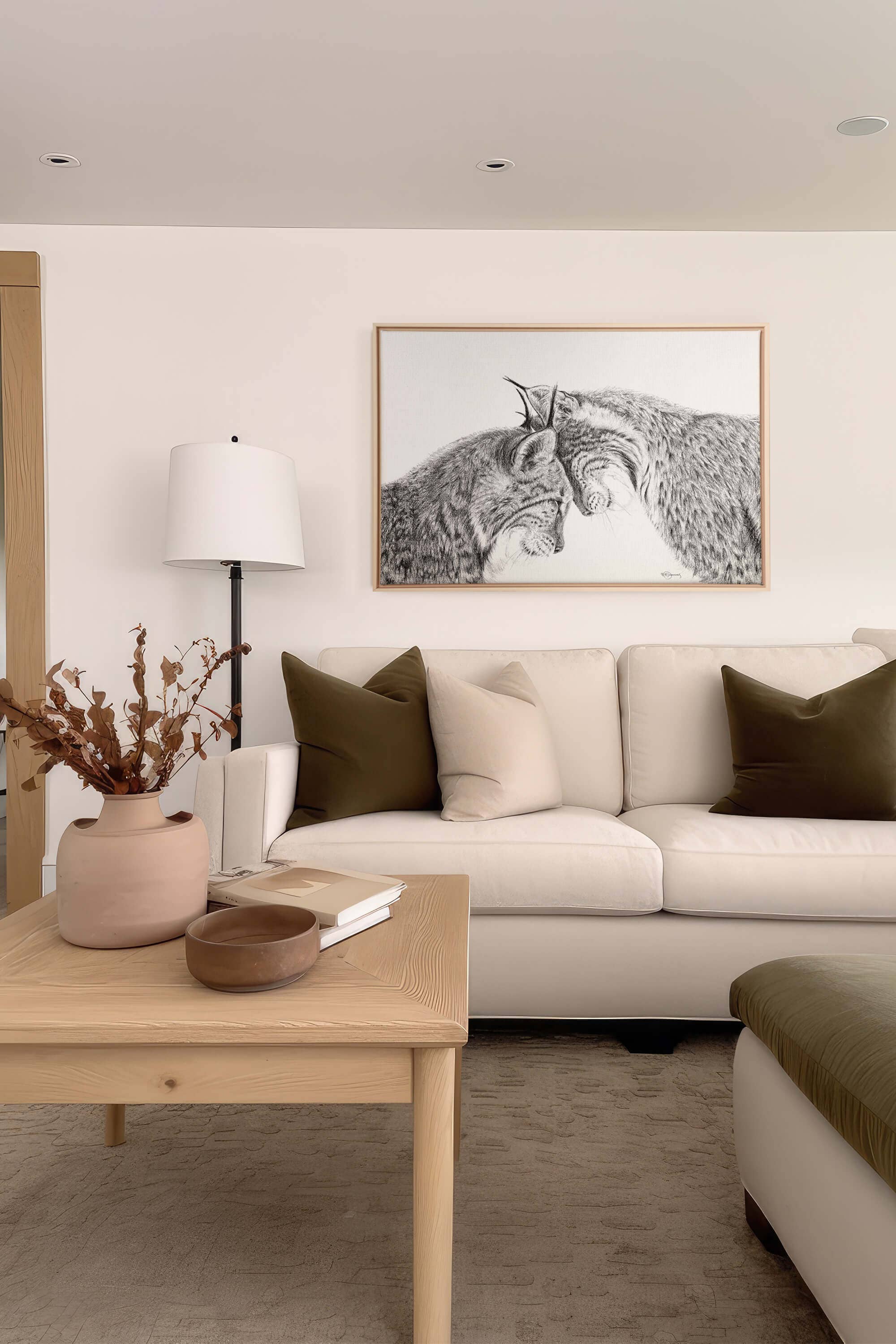 LE NID atelier – wholesale Art print – Lynx in love illustration - "Social Animal" Collection2