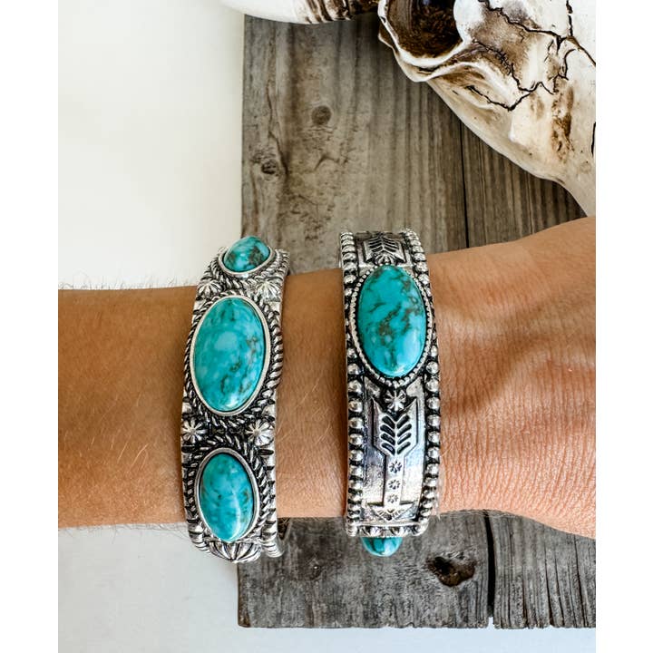 Boho Ranch Shop - Wholesale Bangle Bracelet - Western Navajo Style Stone Stretch Bracelet