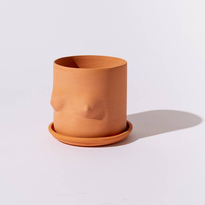 GROUPPARTNER - Wholesale Plant Pot - 5" Terra-Cotta boob pot (With Saucer)1