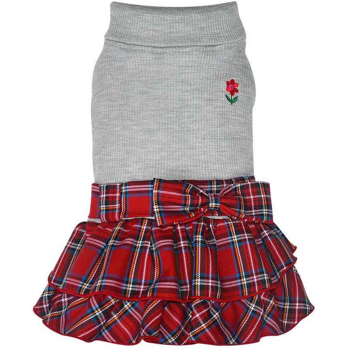 SMALL DOG - Red Tartan Doggy Dress for wholesale by DoggyDolly Australia/NZ