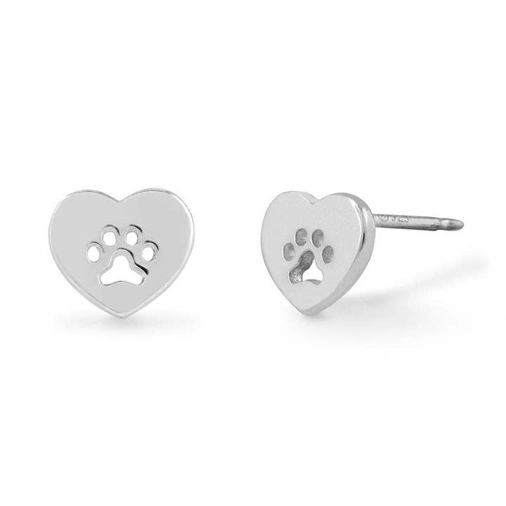 Hjerte Hundepote Ørestikker (ES(G) 2649) for engroshandel hos Boma Jewelry