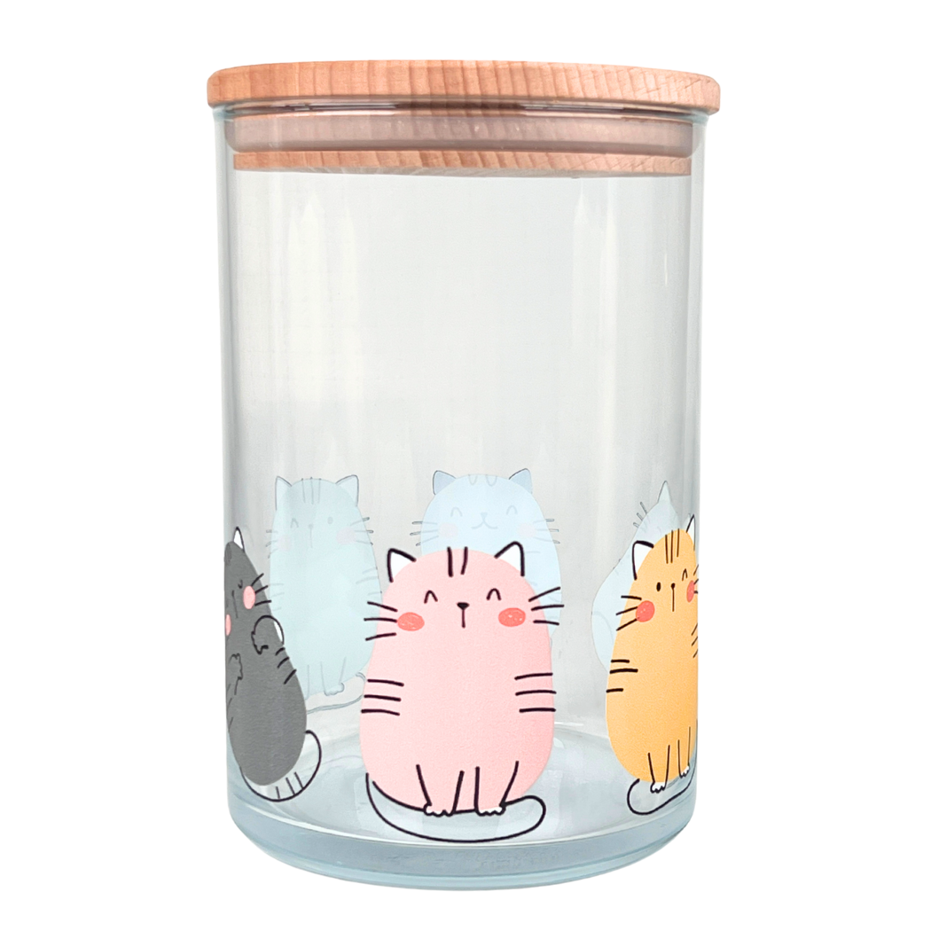Wunderle GmbH - Vente Boîtes de conservation - Bocal de rangement chats – organisation avec facteur mignon et cœur0