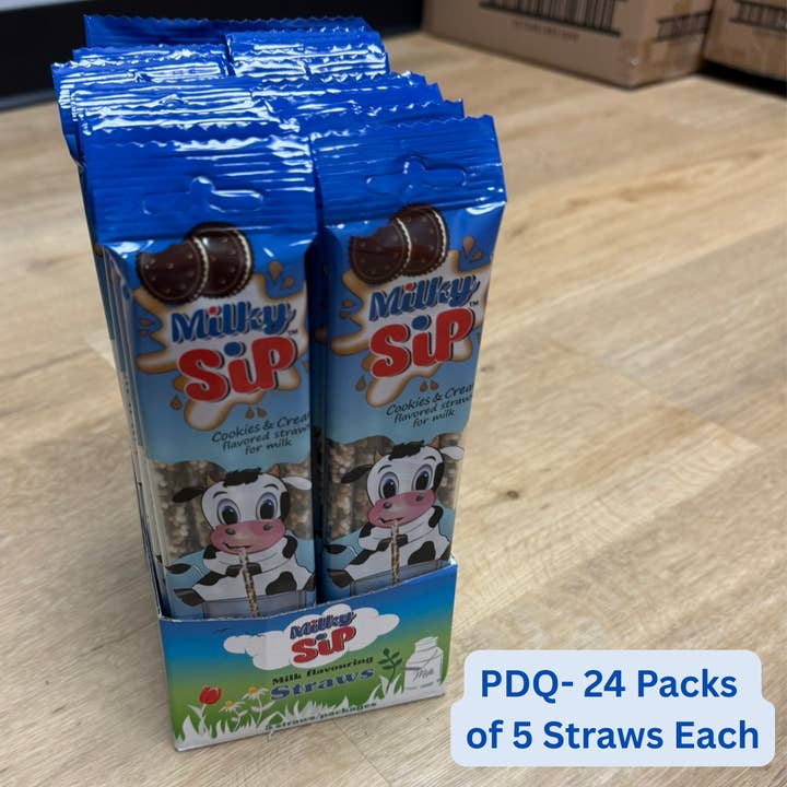 Zimply Foods - Wholesale Drinking Straw - 5 Pack Cookies and Cream Flavor Milk Flavoring Straws1