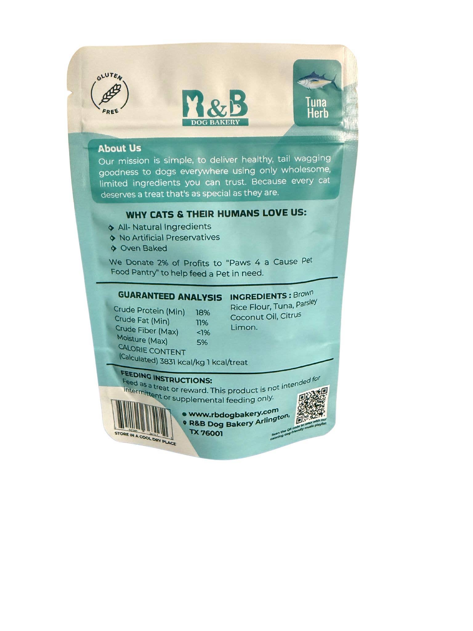 R&B Dog Bakery - Wholesale Pet Treats - Cat - Tuna Herb Cat Treats1