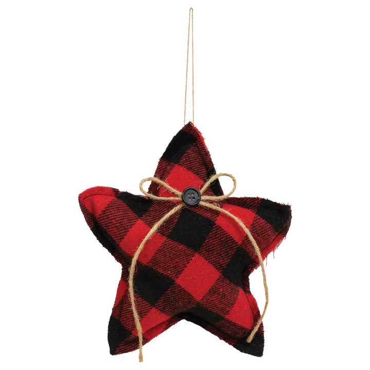 Buffalo Check Star Ornament for wholesale by The Hearthside Collection