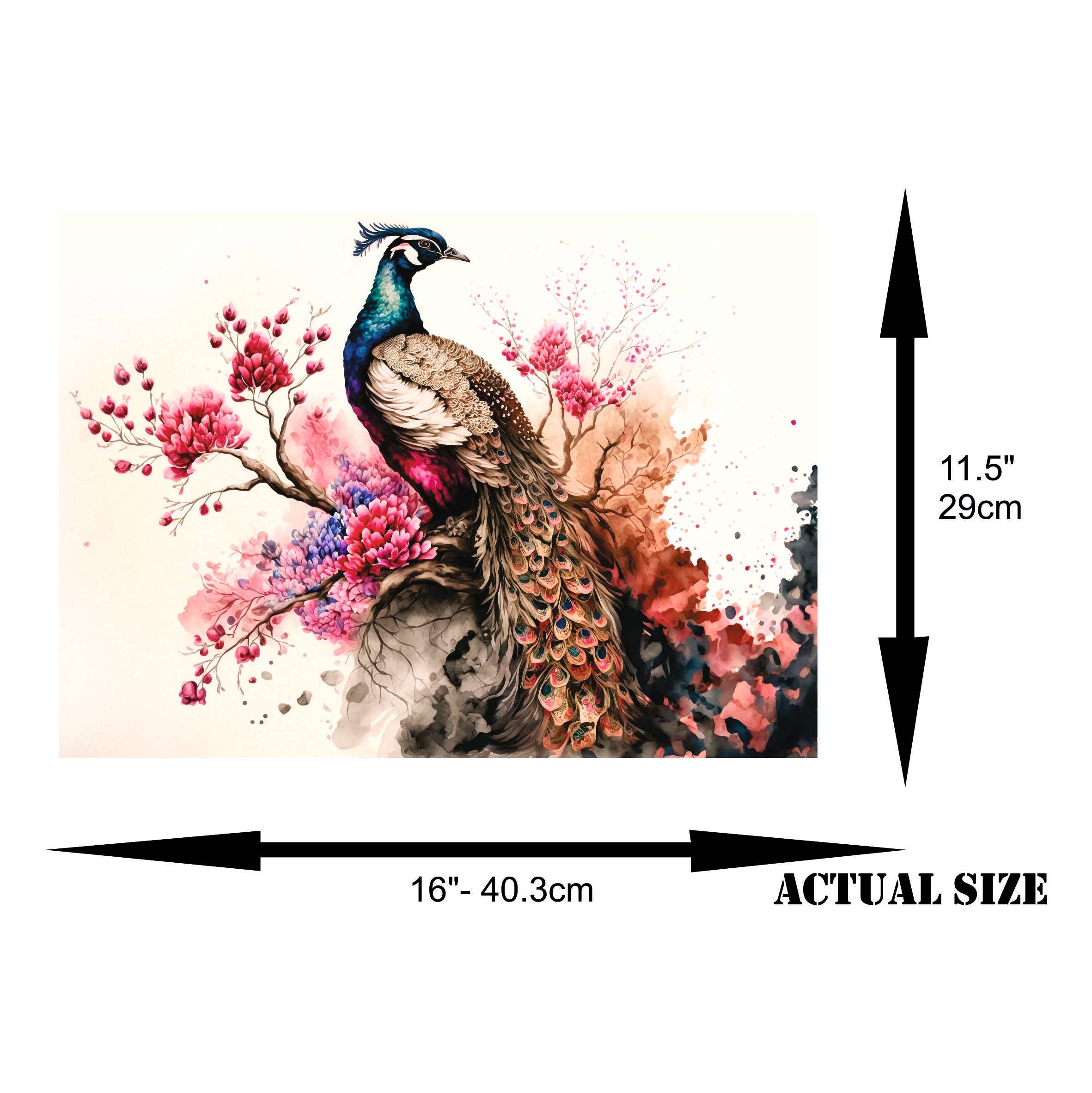Craft Kreatively - Wholesale Craft Supplies - Peacock Decoupage Rice Paper - A3+ - for Crafts3