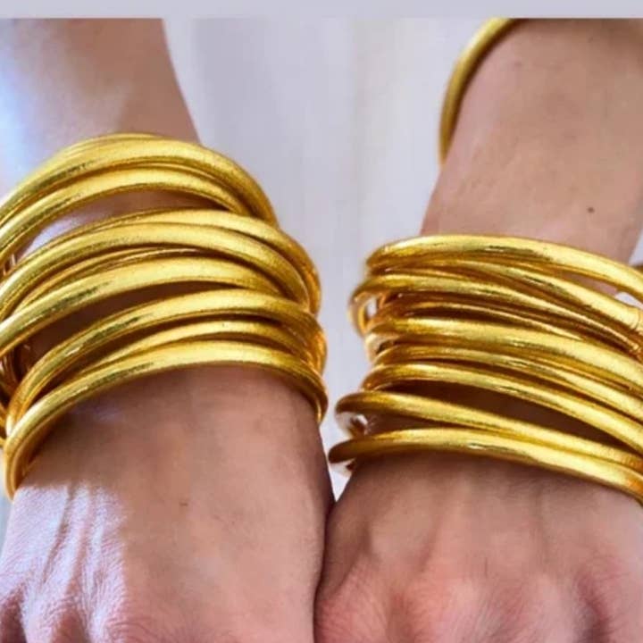 Pulseira de Templo Budista de Ouro de Silicone por atacado de Diamond Veneer Travel Jewelry