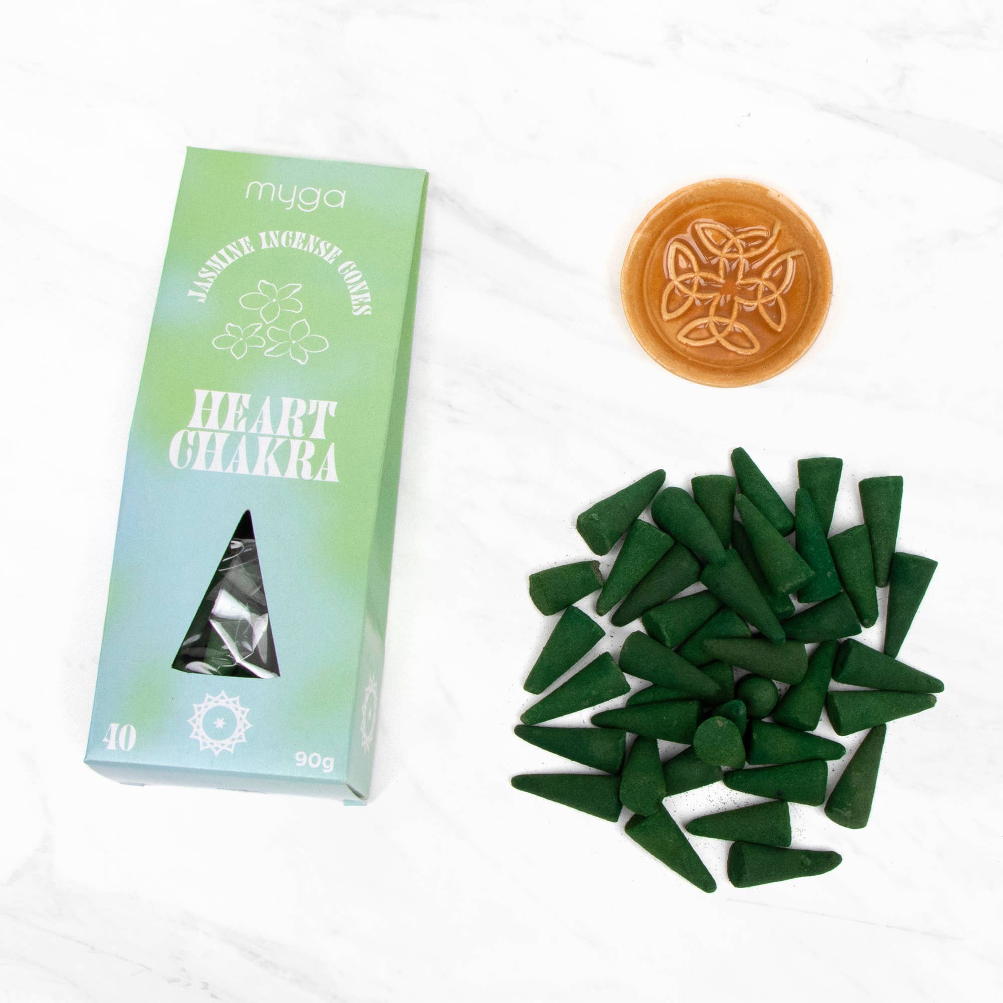 Myga - Vente Encens - Cônes d'encens Chakra & Chance avec support - Présentoir complet10