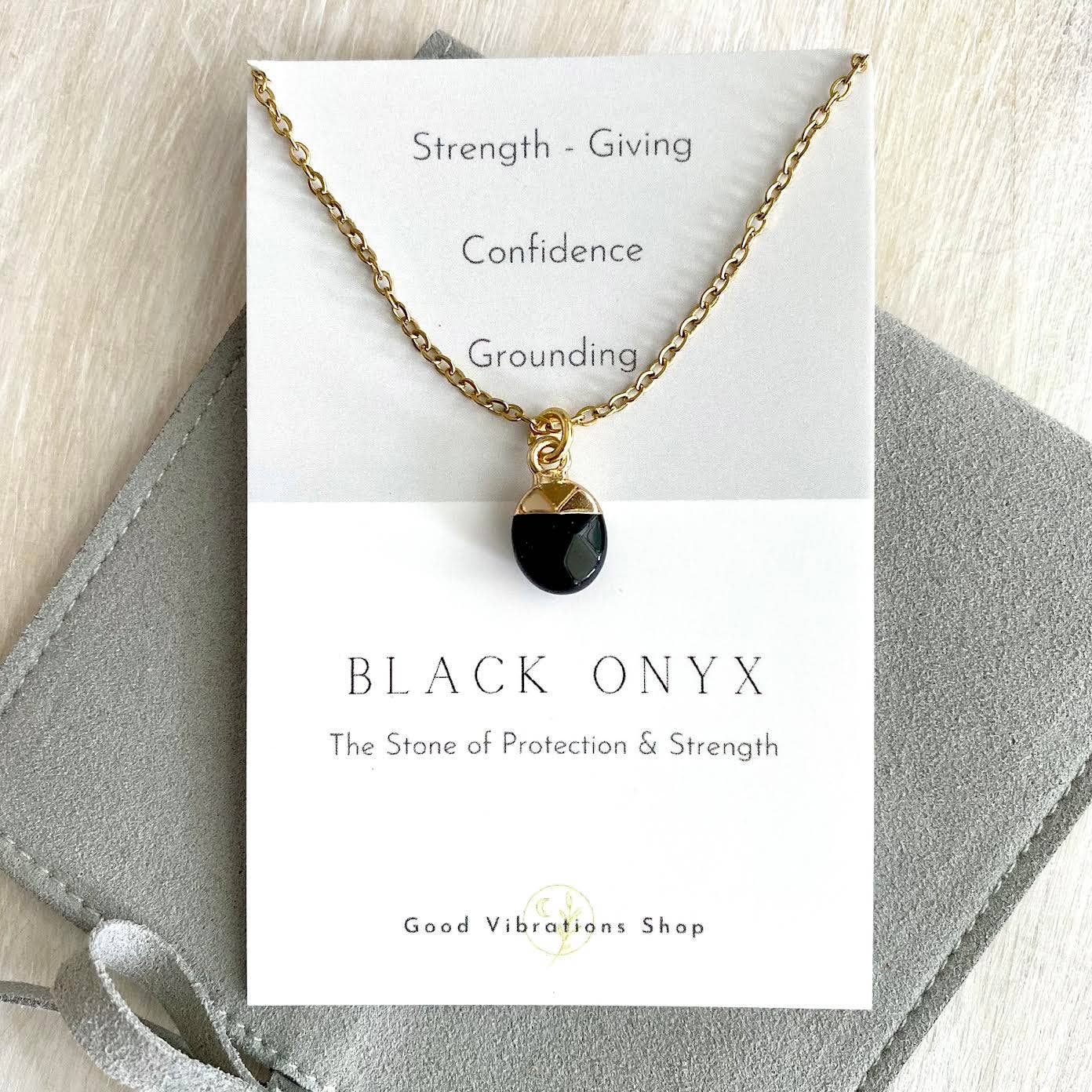 Good Vibrations Shop - Wholesale Pendant/Charm Necklace - Black Onyx⎮Aura Necklace1