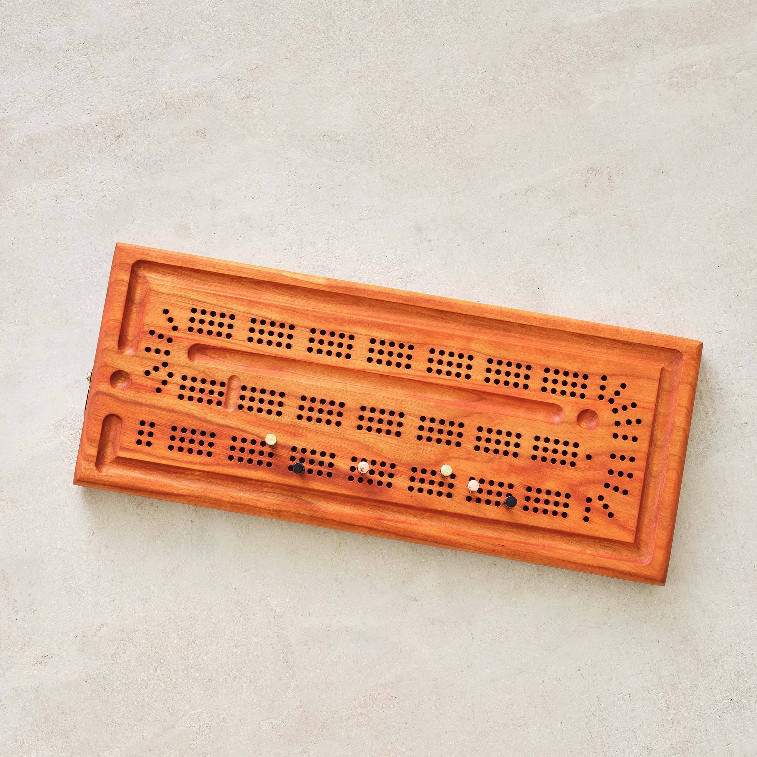 Relic Modern™ | Furniture & Objects - Wholesale Board Game - Modern 3-Player Cribbage Board with Pegs in Walnut or Cherry1