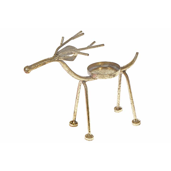 Gold Metal Deer Candleholder for wholesale by IH Casa Decor