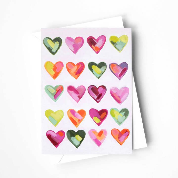 Biglietto di Auguri Cuori Felici per la vendita all'ingrosso da parte di Kaley Alie Art