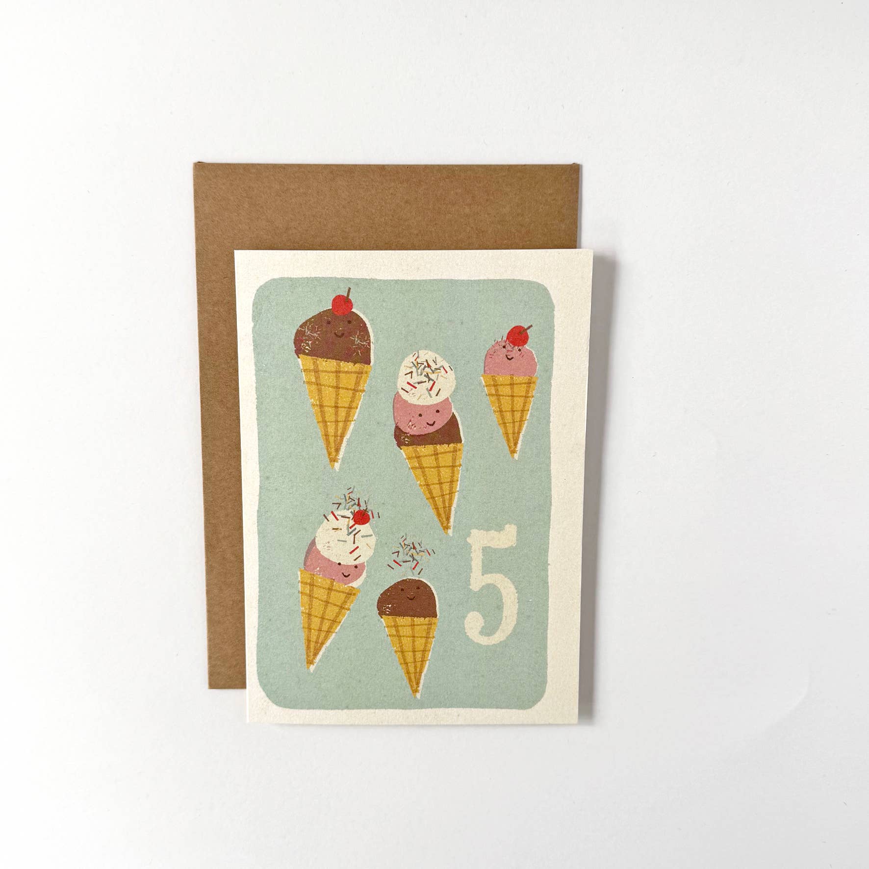 Florence Fry - Wholesale Birthday card - 5 Icecreams1