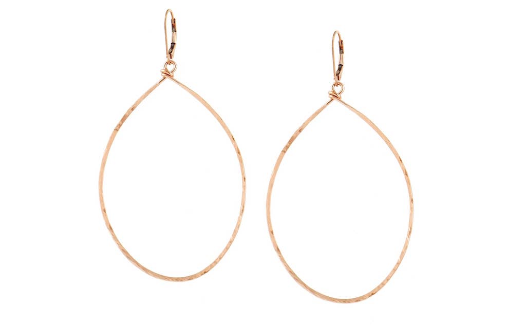 Agapantha Jewelry - Wholesale Dangle Earrings - Hanna Hammered Hoops2