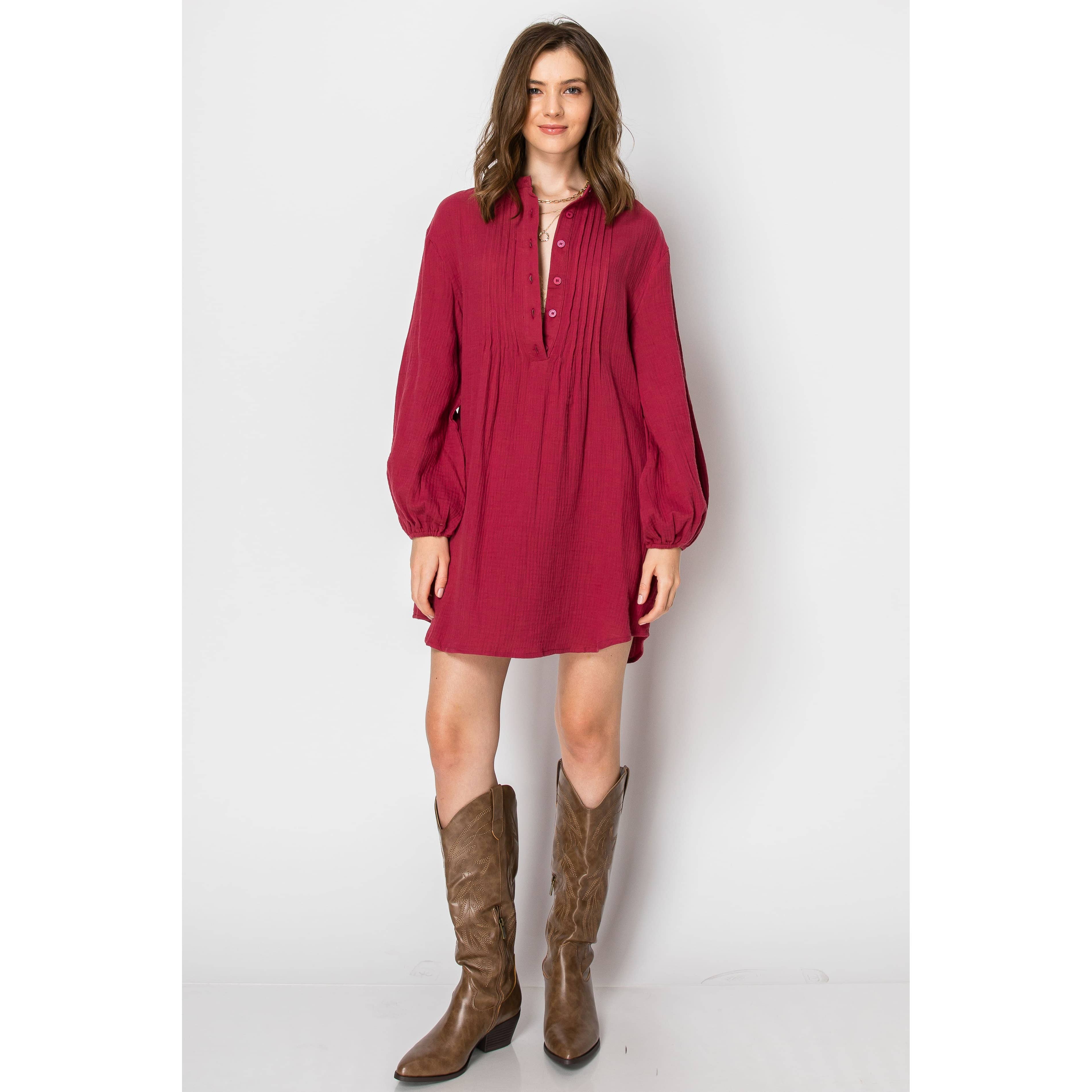 SKYLAR ROSE - Vente Robe – femme - ROBE TUQUE BOUTONNÉE À MANCHES LONGUES avec poches1