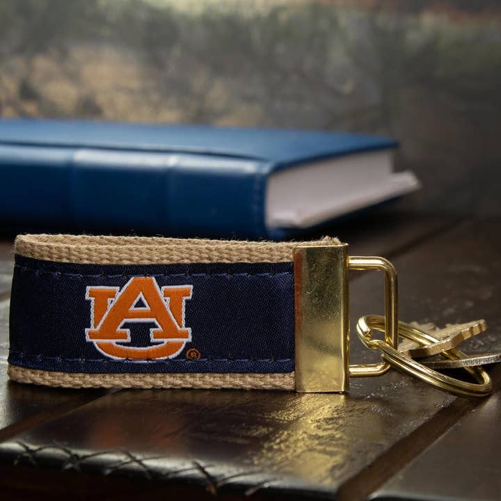 Zep-Pro - Wholesale Keychain - Unisex - Auburn Tigers Collegiate Woven Ribbon Key Chain. Auburn Key Fob. Auburn Tigers Gift. War Eagle Key Ring. Brass Clasp and O-Ring.2