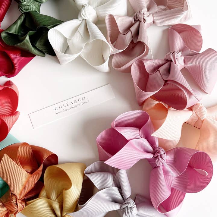 Emilia Ribbon Bow Clip for wholesale by Chlea & Co.