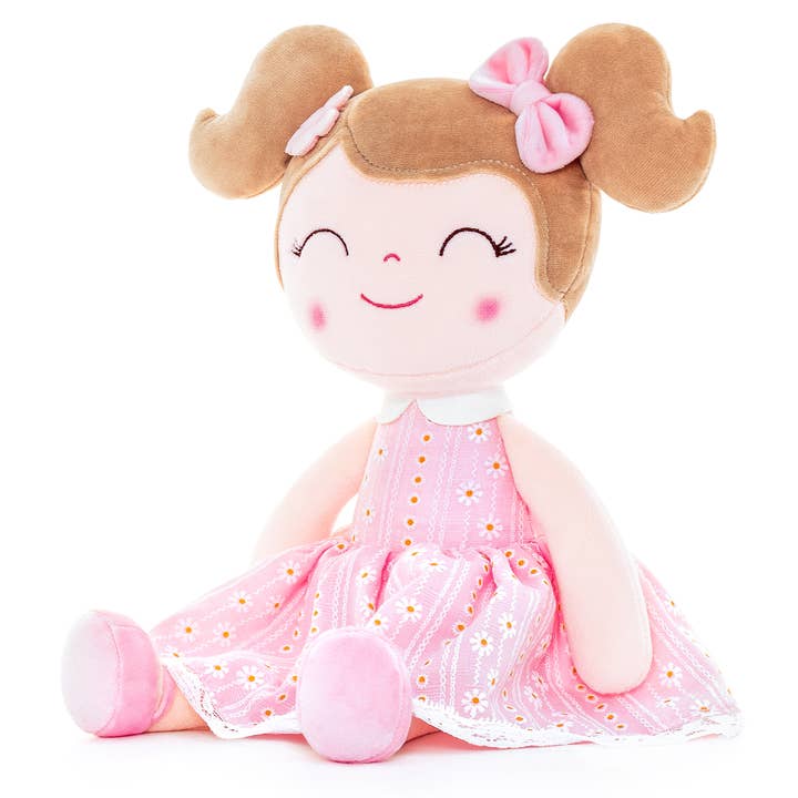 Tiny Tots Boutique - Wholesale Doll - Kids - Light Pink Plush Doll With Light Brown Hair