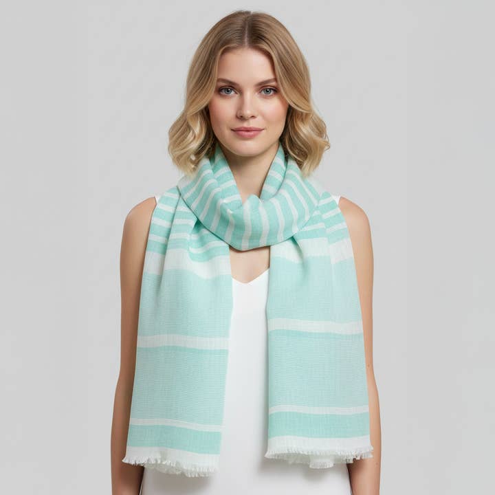 River Mist Handwoven Linen Wrap for wholesale by SADHU HANDMADE NATURALS