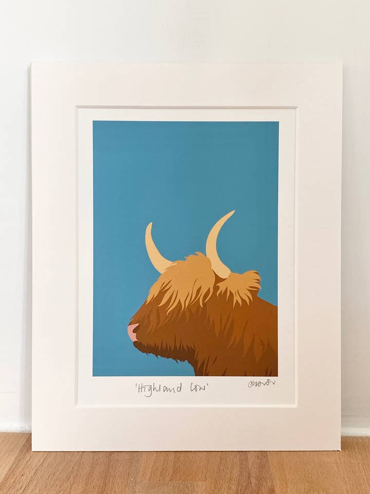Highland Cow Giclee Print voor wholesale door Fiddy+Mabel