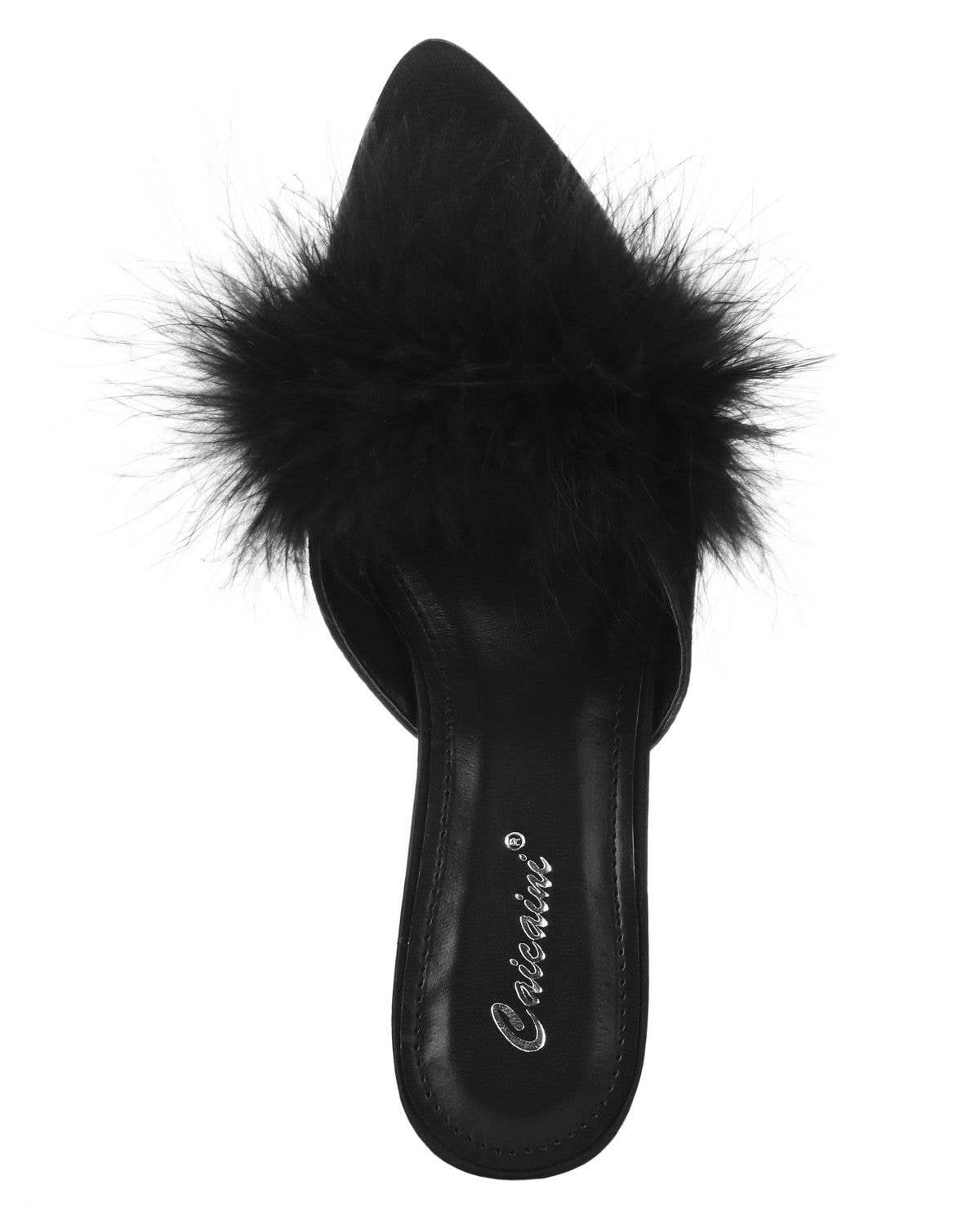Infinity Classics International Inc. - Wholesale High Heels - Women's - Women's Mona Marabou Hard Sole Slender Heel Slipper2