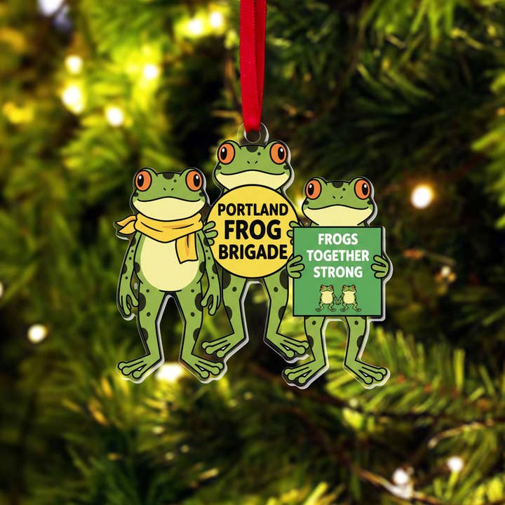 Frog Together Strong Portland Frog Acrylic Ornament, Frog for wholesale by Embrova
