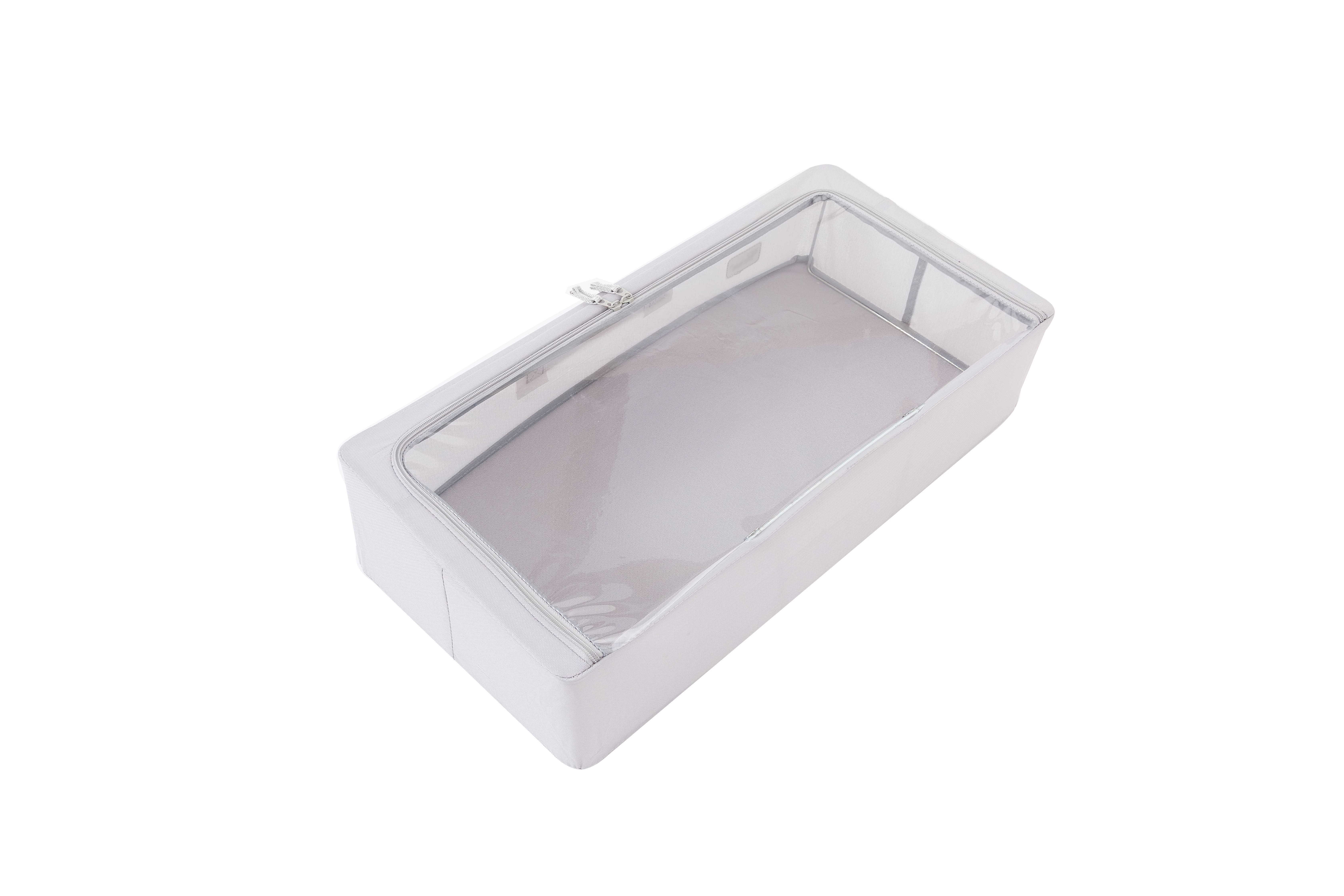 Periea - Vente Bacs de rangement - Boîte de rangement pliante fine Periea pour dessous de lit avec couvercle transparent à fermeture éclair3