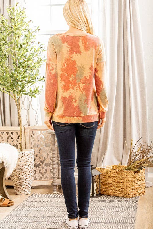 HEIMISH - Wholesale Tuniek - Dames - ET5138-10 MEERKLEURIGE TOP MET TIE-DYE-PRINT1