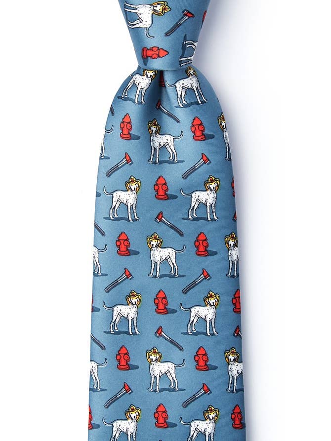 Cravate extra longue pompier dalmate - Microfibre d'ardoise pour la vente par Wild Ties