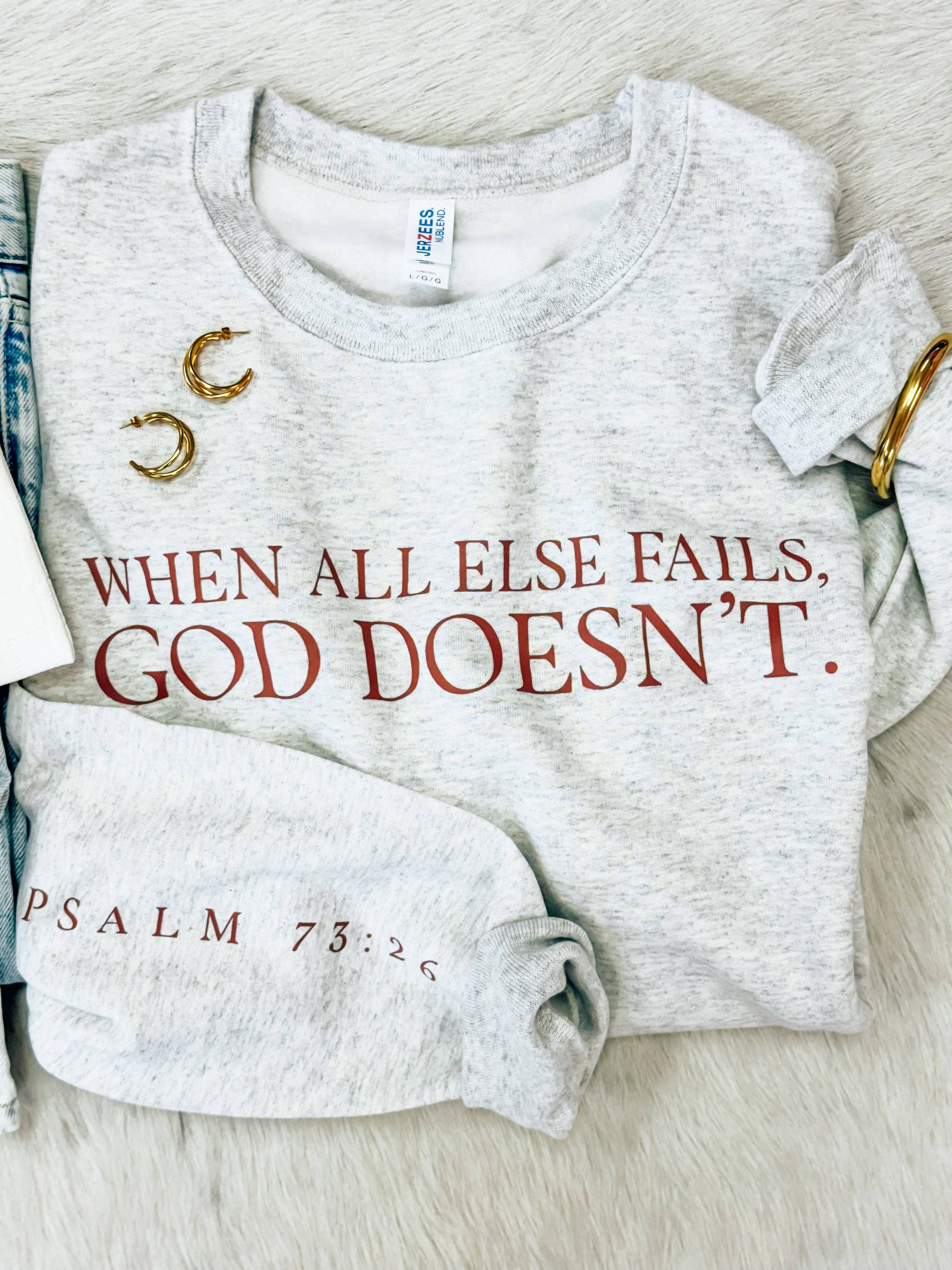 Hart and Hollow - Wholesale Graphic Sweatshirt - Women's - God Doesn't Fail Sweatshirt1