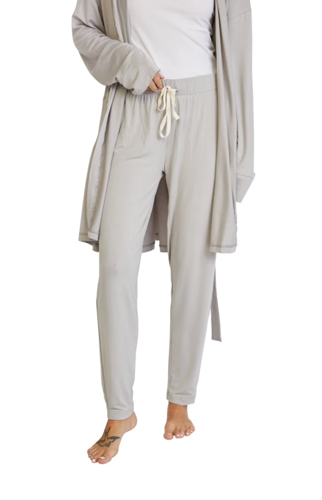 Pure Fiber - Wholesale Robe - Women's - Hooded Jersey Robe & Pants Set – Soft Bamboo Loungewear1