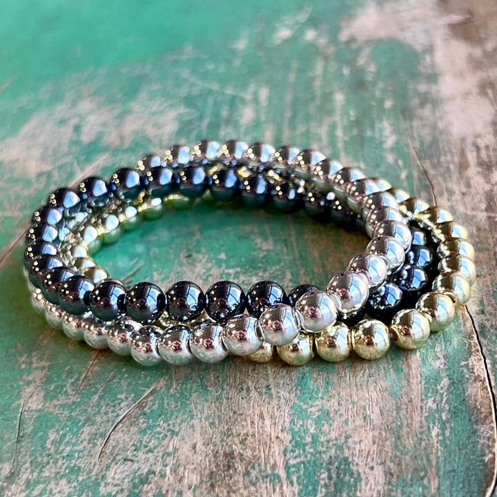 Silver, Gold or Terahertz Beaded Bracelets for wholesale by Love and Honor Jesus LLC
