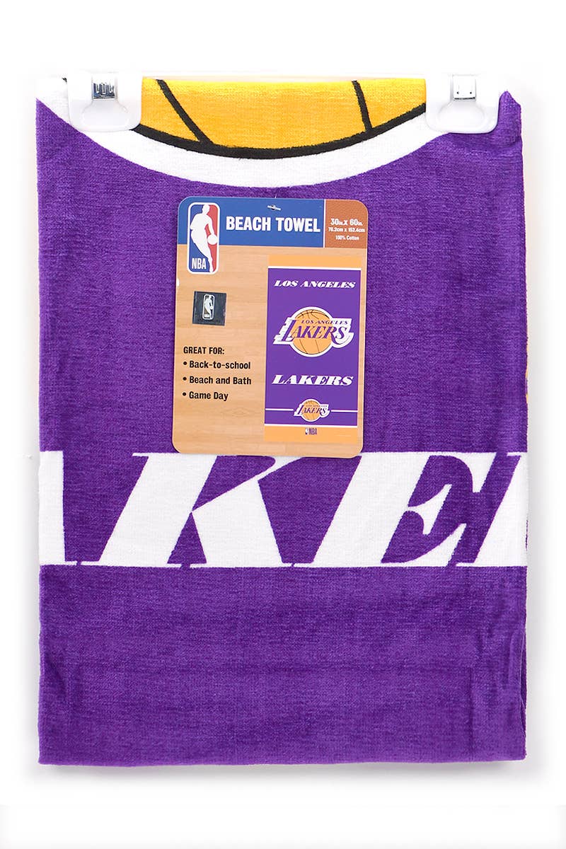KC Factory - Vendita all'ingrosso Plaid - Asciugamano da spiaggia (NBA/LA Lakers)1
