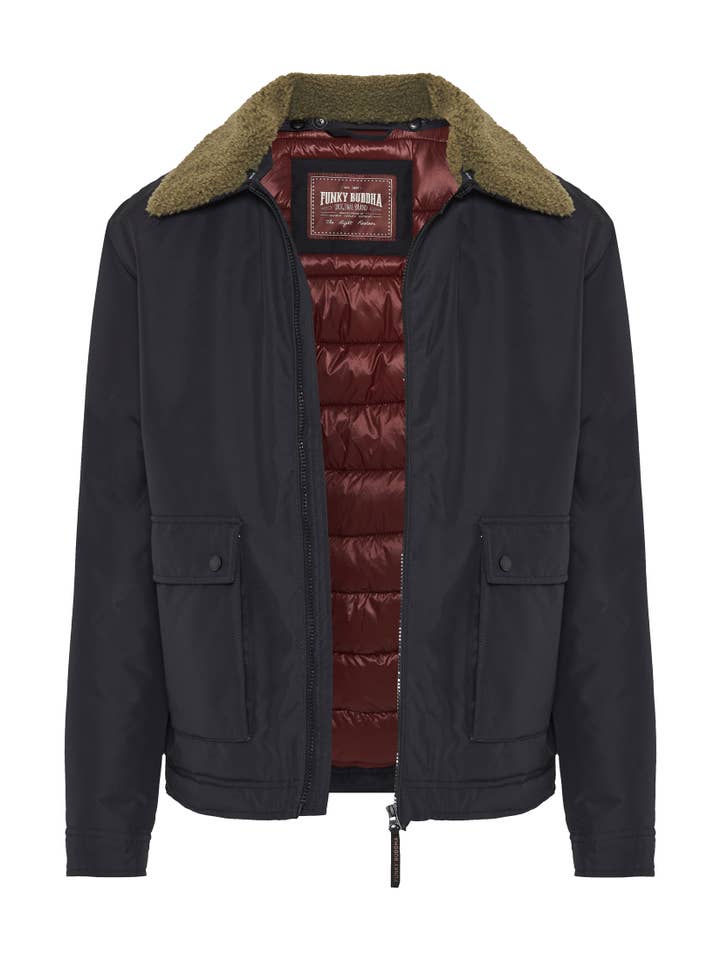 Funky Buddha – Großhandel Jacke - Herren – Funky Buddha Herren Freizeitjacke in Schwarz und Haselnuss8