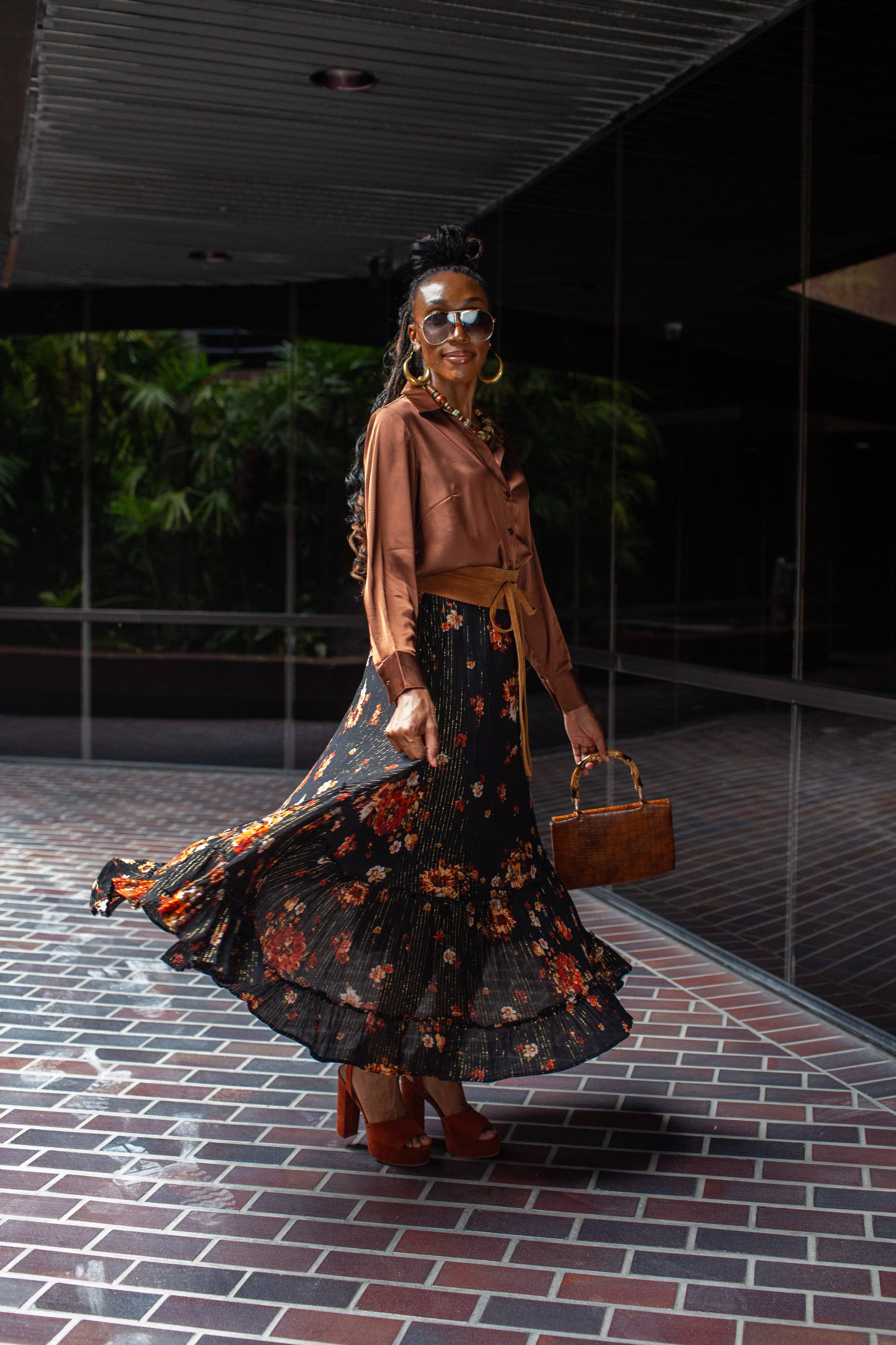 Jennafer Grace – wholesale Skirt – Women’s – Lynx Flora Maxi Skirt2