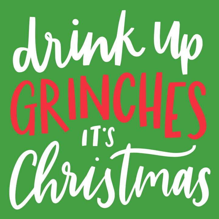 soiree-sisters - Wholesale Disposable Napkin - Funny Christmas Napkins | Drink Up Grinches - 20ct
