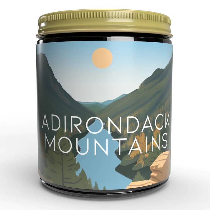 Adirondack Mountains Soy Wax Candle for wholesale by Rise and Pine Candle Co.