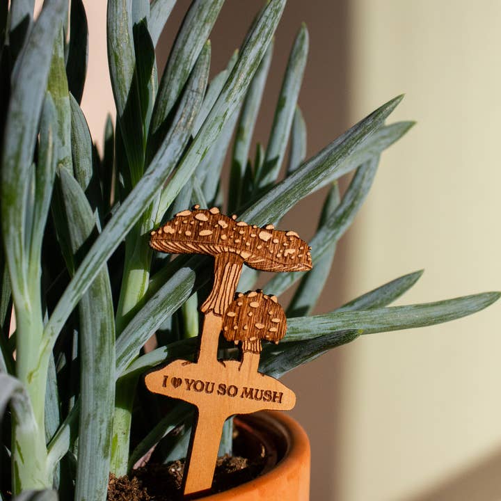 Hereafter - Vente Piquets de jardin/pelouse - Pick de plantes en bois I Love You So Mush Mush