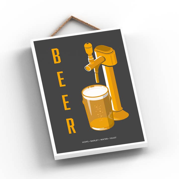 Vivid Squid Wholesale - Wholesale Sign - P2040 - Beer On Tap Modern Style Alcohol Theme Wooden Hangin1