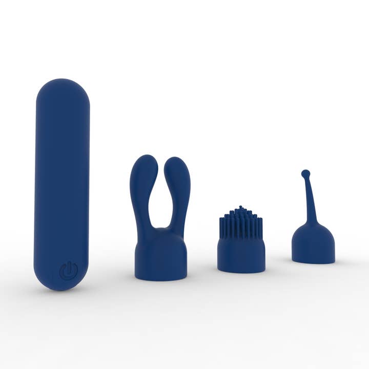 Dynamic Rainbow Silicone Bullet Vibrator - Navy for wholesale by Liebe Seele